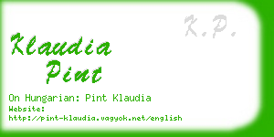 klaudia pint business card